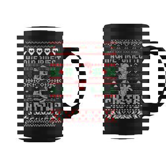 Have A Purrfect Christmas Cat Pajama Ugly Sweater Coffee Mug | Mazezy