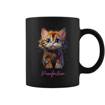 Purrfection Kitten For Cat Lovers Gift For Womens Coffee Mug | Mazezy