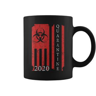 Quarantine 2020 American Flag Bio-Hazard Community Awareness Coffee Mug | Mazezy