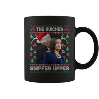 The Quicker Sniffer Upper Anti Biden Ugly Christmas Sweater Coffee Mug | Mazezy