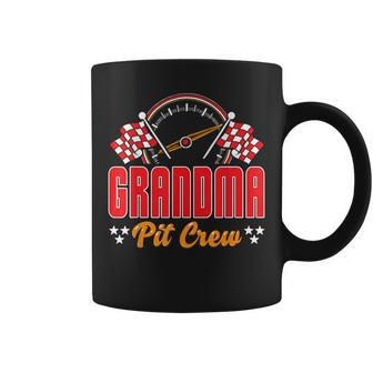 Race Car Birthday Party Matching Family Grandma Pit Crew Coffee Mug - Seseable