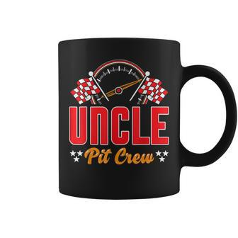 Race Car Birthday Party Matching Family Uncle Pit Crew Coffee Mug - Seseable