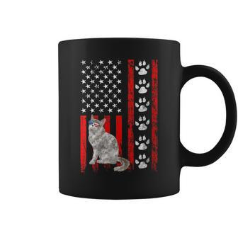 Ragamuffin Cat 4Th Of July Patriotic American Flag Paws Coffee Mug | Mazezy