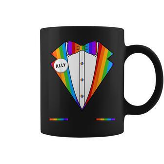 Rainbow Ally Gay Pride Tuxedo Pride For Allies Coffee Mug | Mazezy
