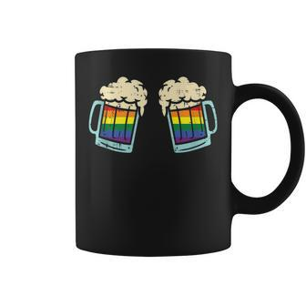 Rainbow Beer Bra Lesbian Gay Pride Ally Lgbtq Women Coffee Mug | Mazezy