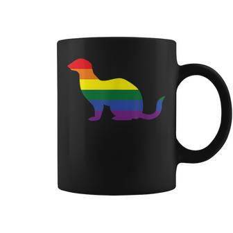 Rainbow Ferret Lgbt Funny Lgbtq Animal Lover Gift Men Women Coffee Mug | Mazezy