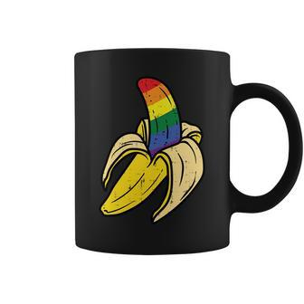Rainbow Flag Banana Gay Pride Ally Lgbtq Lgbt Men Pup Coffee Mug | Mazezy