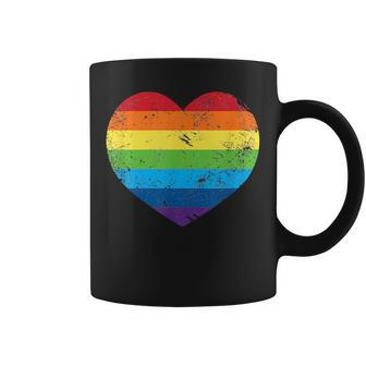 Rainbow Flag Heart Love Gay Rights Lesbian Lgbt Pride Month Coffee Mug | Mazezy