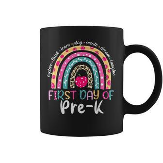 Rainbow Happy First Day Of Pre-K Back To School Coffee Mug - Seseable