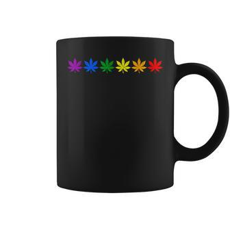 Rainbow Lgbt Marijuana Cannabis Weed Pride Month Gay Les Coffee Mug | Mazezy