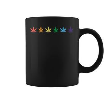 Rainbow Marijuana Cannabis Weed Lgbt Pride Ally Coffee Mug | Mazezy