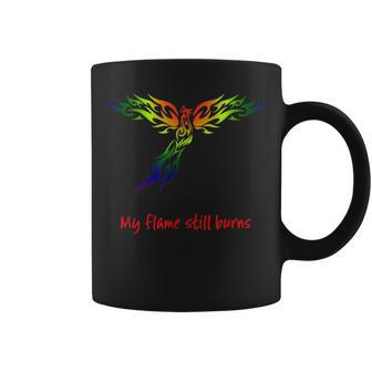 Rainbow Phoenix Flame - Lgbtq Pride - Mystical Design Coffee Mug | Mazezy