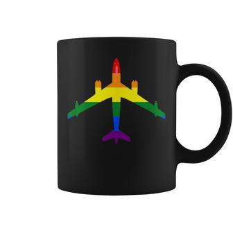 Rainbow Pride Lgbt Airplane Gay Pilot Coffee Mug | Mazezy