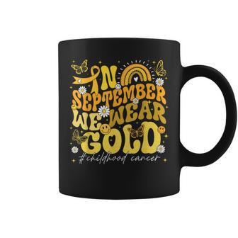 Rainbow In September We Wear Gold Childhood Cancer Awareness Coffee Mug | Mazezy UK