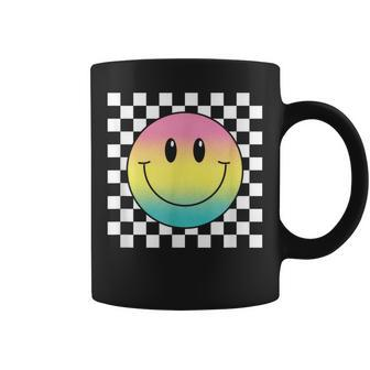 Rainbow Smile Face Cute Checkered Smiling Happy Coffee Mug - Thegiftio UK