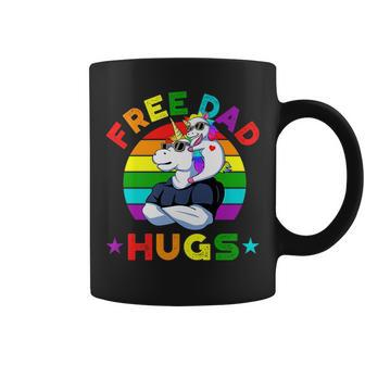 Rainbow Unicorn Lgbtq Gay Pride Free Dad Hug Coffee Mug | Mazezy
