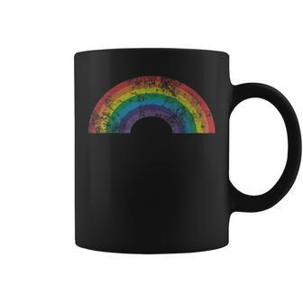 Rainbow Vintage Retro 60S 70S 80S Style Gay Pride Gift Pride Month Funny Designs Funny Gifts Coffee Mug | Mazezy