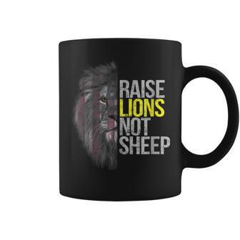 Raise Lions Not Sheep American Patriot Fearless Lion Coffee Mug | Mazezy UK
