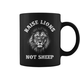 Raise Lions Not Sheep American Patriot Mens Patriotic Lion Coffee Mug | Mazezy DE