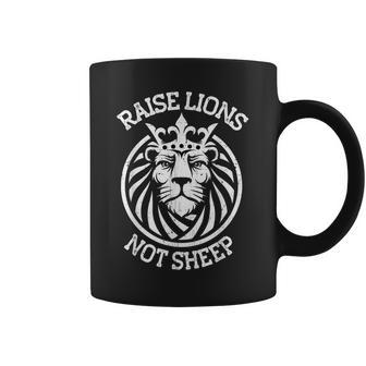 Raise Lions Not Sheep Distressed Statement Of King Gift For Mens Coffee Mug | Mazezy UK