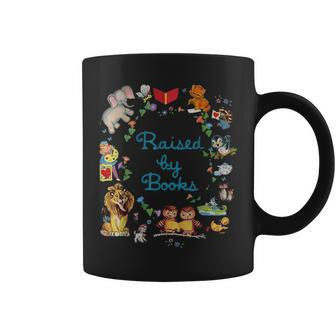 Raised By Books Literary Book Themed Teacher Read Reading Gifts For Teacher Funny Gifts Coffee Mug | Mazezy