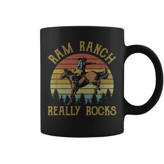 Ram Ranch Really Rocks Cowboy Riding Horse Western Country Coffee Mug | Mazezy