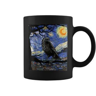 Raven Lover Art Starry Night Raven Crow Raven Coffee Mug | Mazezy