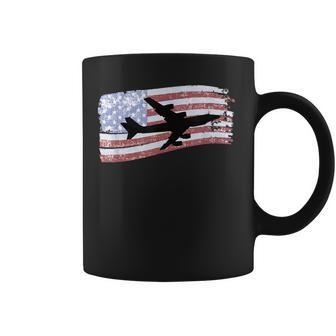 Rc-135 Rivet Joint Spy Plane Distressed Us Flag Coffee Mug | Mazezy