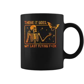 There It Goes My Last Flying Fuck Skeleton Halloween Coffee Mug | Mazezy CA