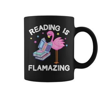 Reading Is Flamazing Funny Flamingo Book Lover Reader Gift Coffee Mug | Mazezy AU