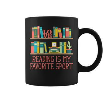 Reading Is My Favorite Sport Bookworm Literature Book Lover Reading Funny Designs Funny Gifts Coffee Mug | Mazezy