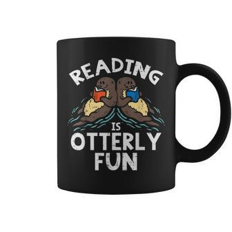 Reading Is Otterly Fun Otter Book Lover Librarian Bookworm Reading Funny Designs Funny Gifts Coffee Mug | Mazezy