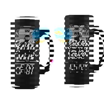 Reading Teacher Off Duty Sunglasses Palm Tree Beach Sunset Coffee Mug - Thegiftio
