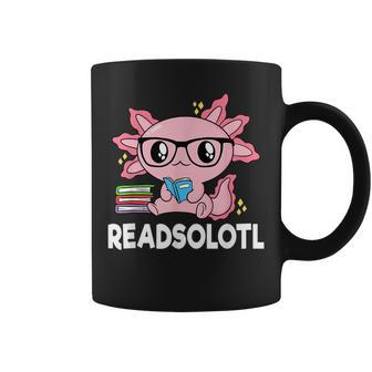 Readsolotl Pink Kawaii Axolotl Book Lover Funny Reading Reading Funny Designs Funny Gifts Coffee Mug | Mazezy