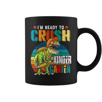 Ready To Crush Kindergarten Dinosaur Back To School Kid Boys Coffee Mug | Mazezy