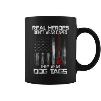 Real Heroes Dont Wear Capes They Wear Dogtags Coffee Mug | Mazezy