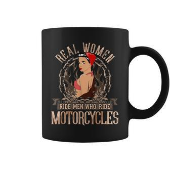 Real Women Ride Men Motorcycles Women Biker Babe Pin Up Girl Coffee Mug | Mazezy