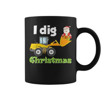 I Really Dig Christmas Santa Excavator Truck Construction Coffee Mug | Mazezy