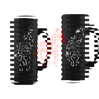 Red Buffalo Plaid Horse Christmas Pajamas Xmas Lights Family Coffee Mug - Monsterry