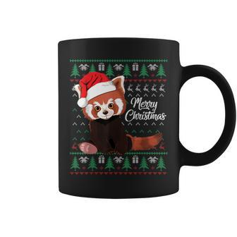 Red Panda Christmas Ugly Sweater Merry Xmas Pajamas Coffee Mug | Mazezy