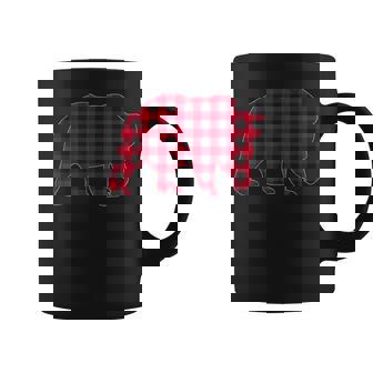 Red Plaid Bear Christmas Matching Buffalo Family Pajama Coffee Mug - Monsterry