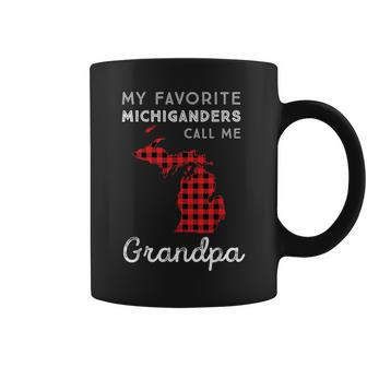 Red Plaid Michigan Dad Grandpa Gift My Favorite Michiganders Coffee Mug | Mazezy