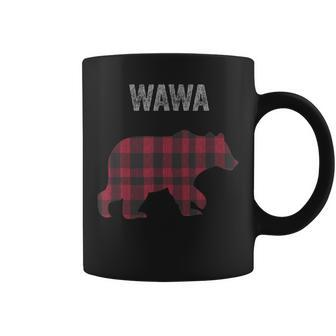 Red Plaid Wawa Bear Buffalo Matching Family Pajama Coffee Mug - Monsterry