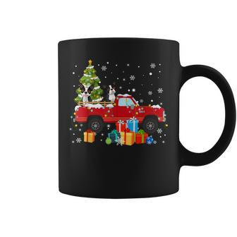 Red Truck Pick Up Christmas Tree Boston Terrier Dog Lover Coffee Mug | Mazezy