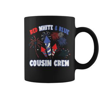 Red White & Blue Cousin Crew Fireworks Usa Flag 4Th Of July Coffee Mug - Seseable
