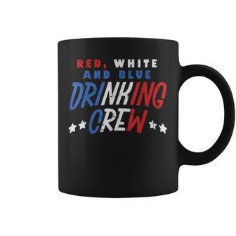 Red White And Blue Drinking Crew Funny Usa 4Th Of July Party Coffee Mug - Monsterry UK