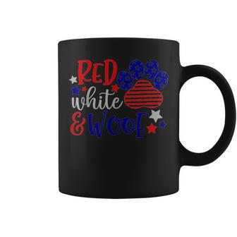 Red White And Woof Patriotic Dog Lover Usa Flag 4Th Of July Coffee Mug | Mazezy