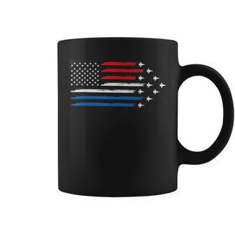 Red White Blue Air Force Flyover July 4Th Independence Day Coffee Mug | Mazezy
