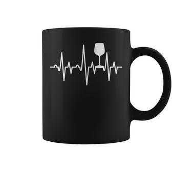 Red Wine Heartbeat Ekg Blue Pinot Noir Coffee Mug - Seseable