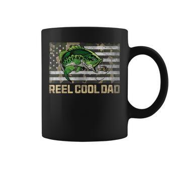 Reel Cool Dad Camouflage Flag Fathers Day Fisherman Fishing Coffee Mug | Mazezy